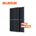 Bluesun 210mm solcelle 550watt dobbelt glass solcellepanel solcelle 550w bifacial halvcelle pv mono solcellepanel 210mm bipv panel solcelle