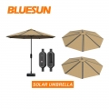 Bluesun 10 fot utendørs hageterrasse solparasoll strandskyggeparaply med LTD-lys