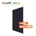 Bluesun bifacial solcellepaneler dobbeltglass monokrystallinsk solcellepanel 390w høyeffektive bipv paneler