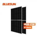 Bluesun HJT Solcelle 470Watt Dobbeltglass Solcellepanel Solar 470W 475W Bifacial Halvcelle HJT Solcellepanel
