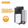 Tilpasset kommersiell bruk 100kw 50kw hybrid solcellesystem med 200kwh litiumbatteri solsystem