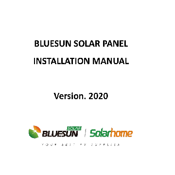 installasjonshåndbok for Bluesun sol PV moduler