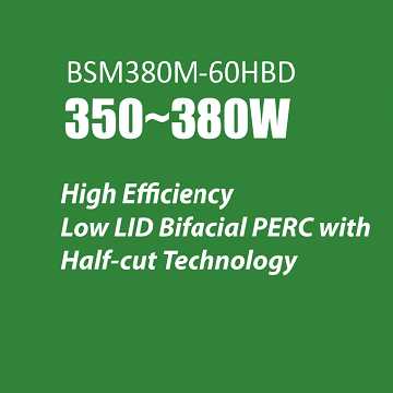  Bluesun BSM380M-60HBD 350W-380W bifacial halvcelle solcellepanel Dataark 
