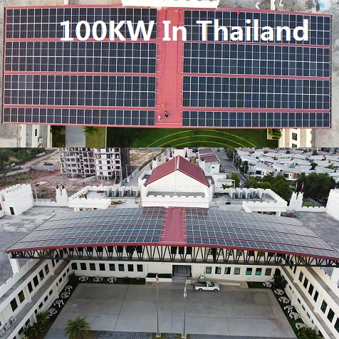  Bluesun 100KW på nettet solsystem installert i Thailand