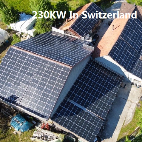 Bluesun 230KW takhussolsystem i Sveits